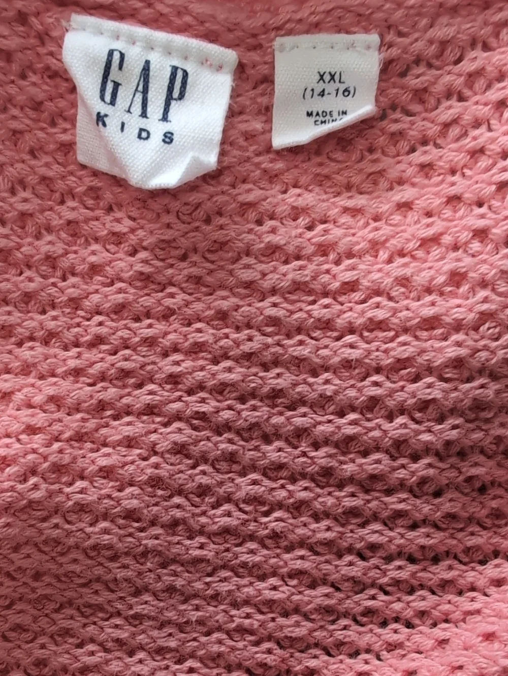 GAP Rose Pink Open-Knit Button Cardigan
